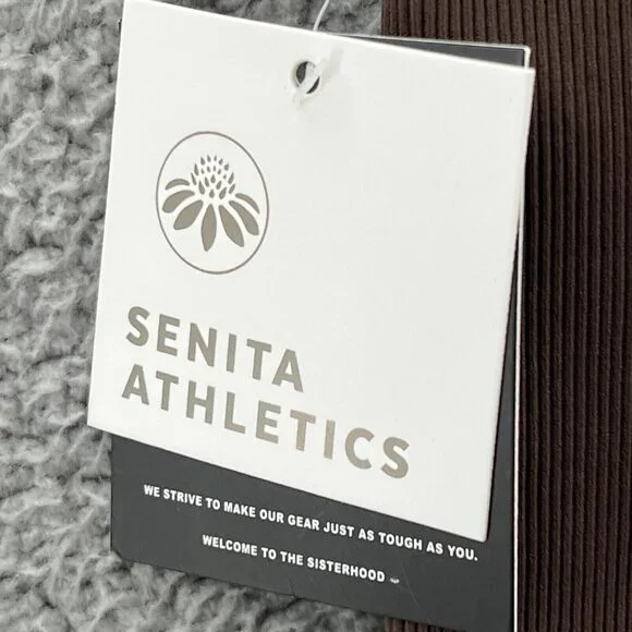 New Senita Athletics Womens Medium Ribbed Shakti Pants Leggings Brown Workout - Picture 4 of 8